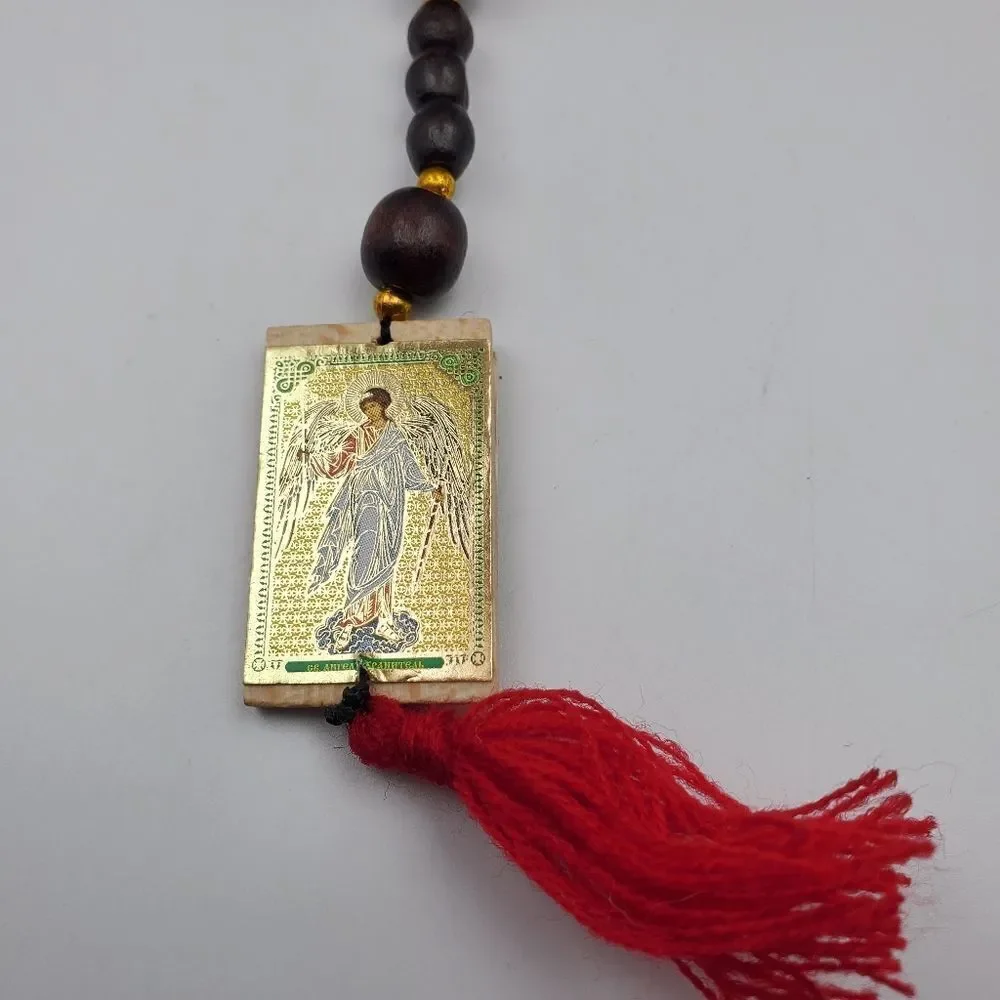 Protection rosary Christian‎ catholic tassel necklace N0419